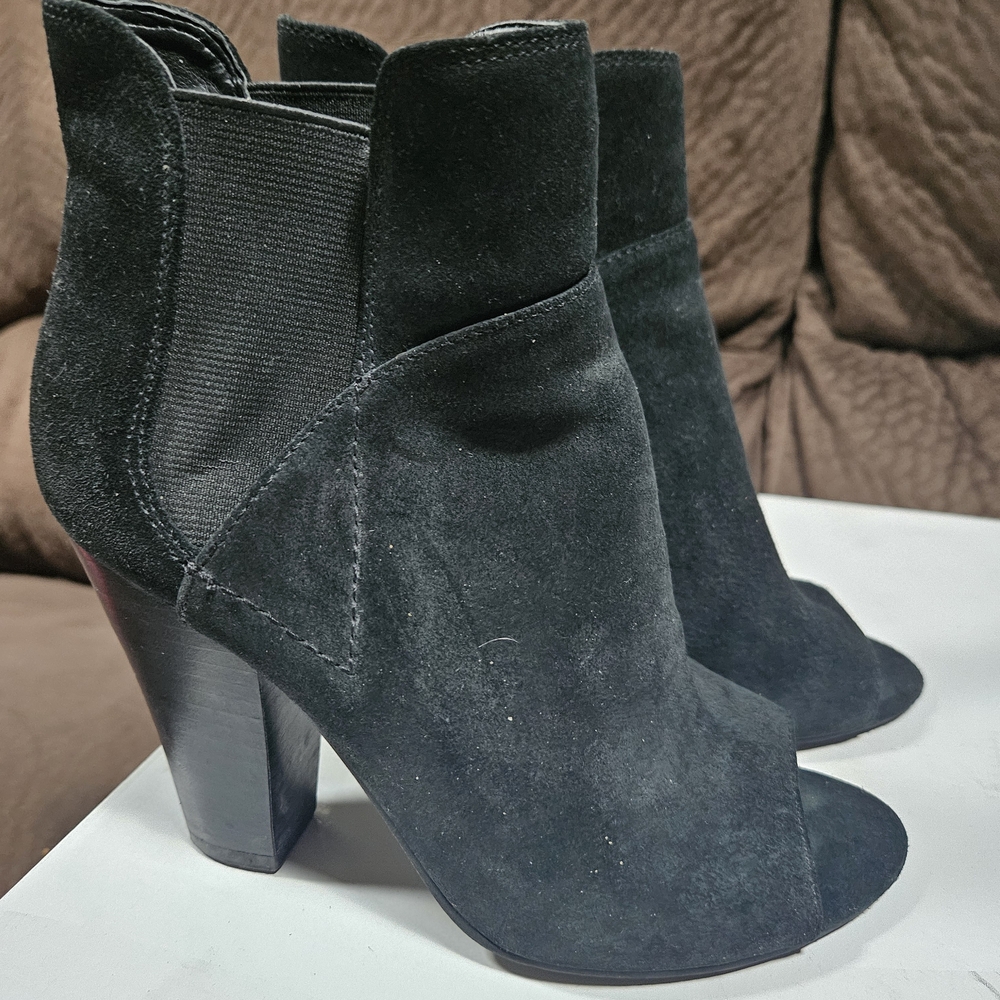 Guess Bex Open Toe Black Ankle Boots Size 5 - Picture 3 of 5